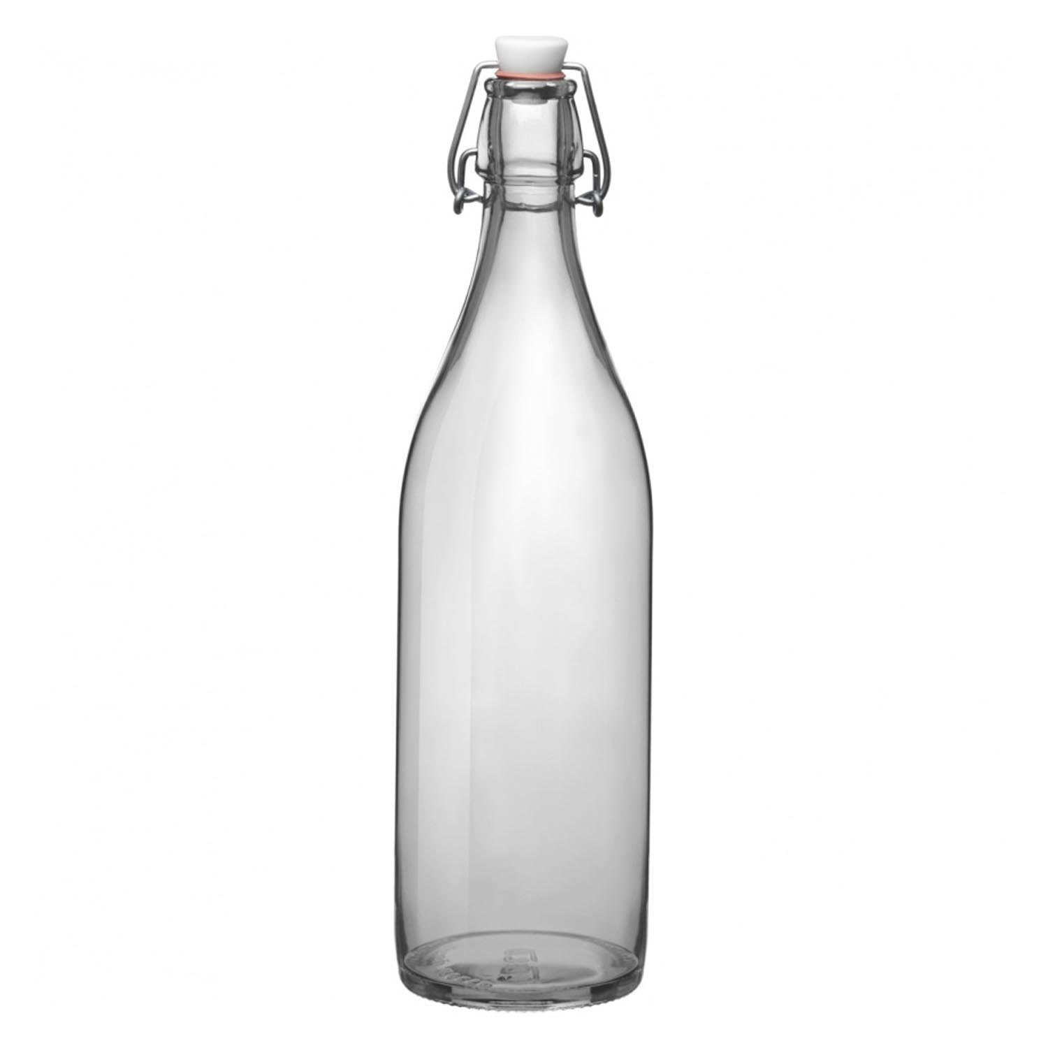 1 Liter (34 oz) Clear Giara Glass Bottle with Swing Top