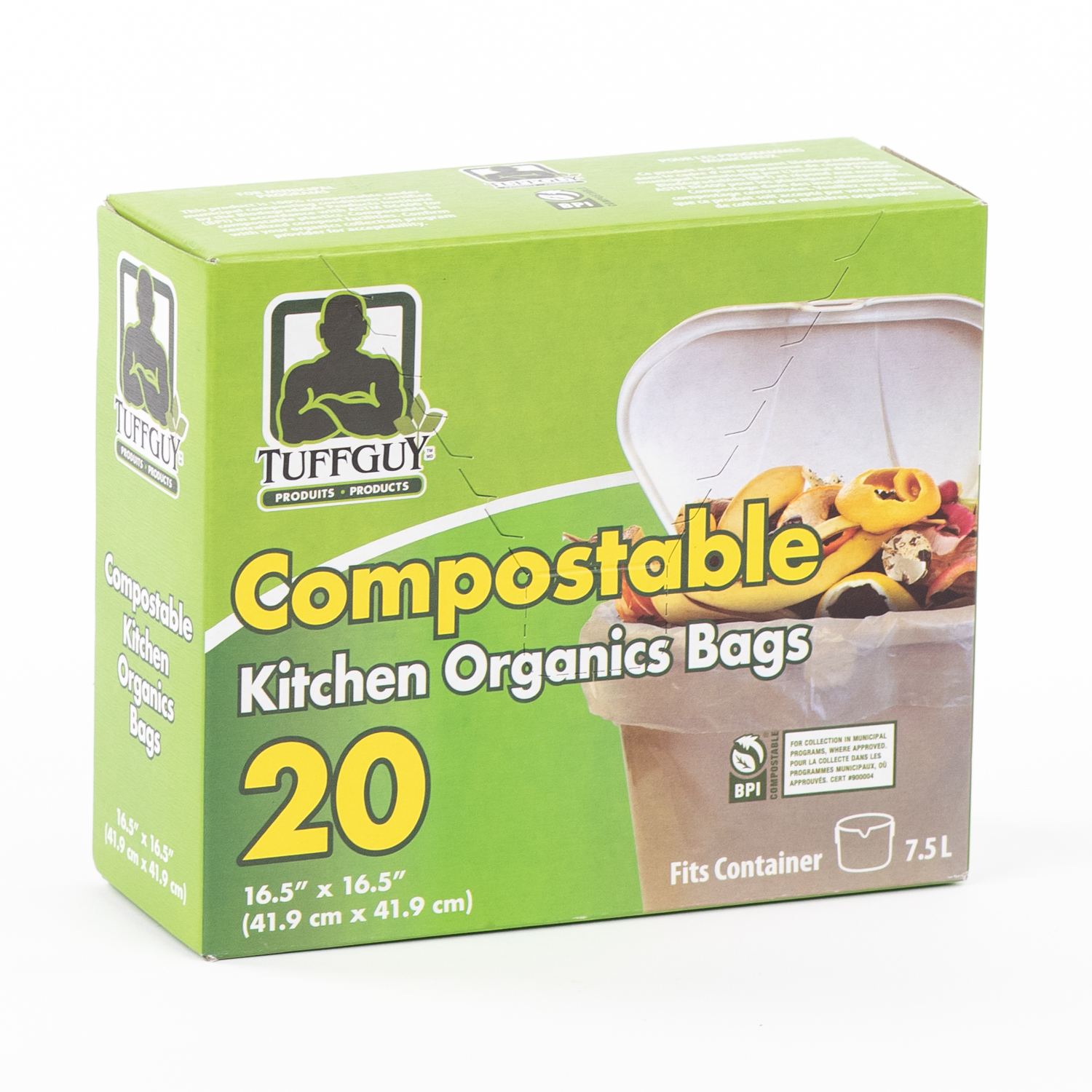 Sac compostable pour déchet organique 16,5'' x 16,5'' - Sac à