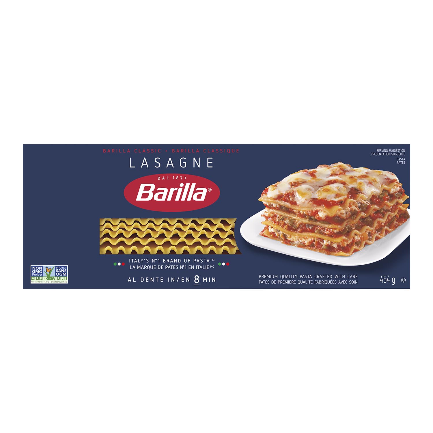 Pâtes lasagnes ondulées 454 g - Pâte alimentaire