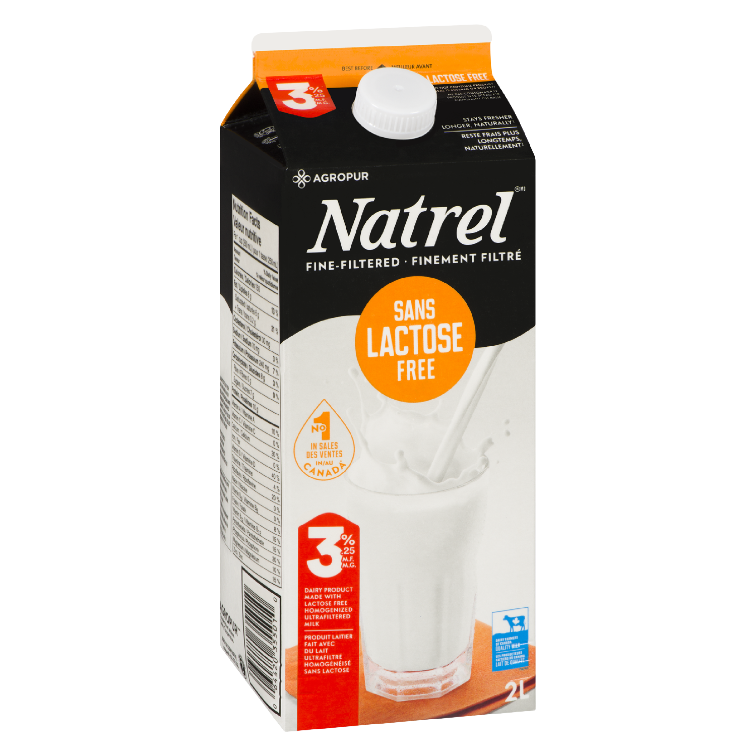 Lait sans lactose 3,25% 2 L - Lait