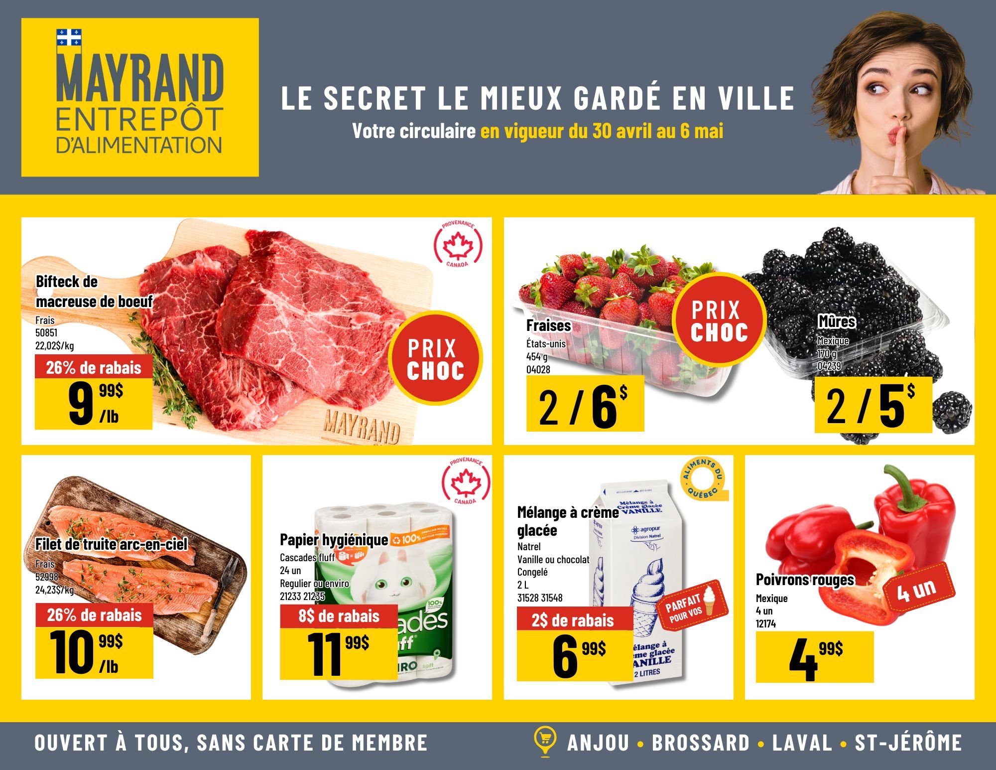 Prix rabais de la semaine | Mayrand Entrepôt d'Alimentation