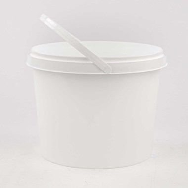 Seau anse plastique blanc 5l - Bac alimentaire