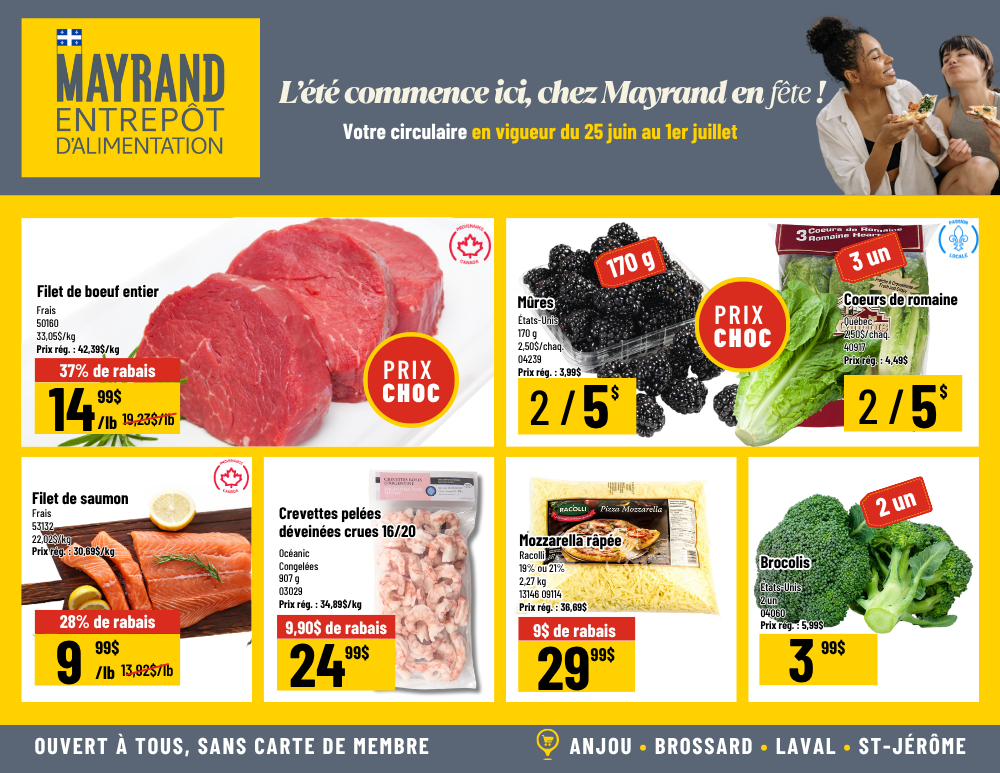 Prix rabais de la semaine | Mayrand Entrepôt d'Alimentation