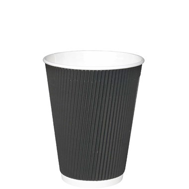 Triple Wall Insulated Black Hot Paper Cup 8 oz x25 - Ecological