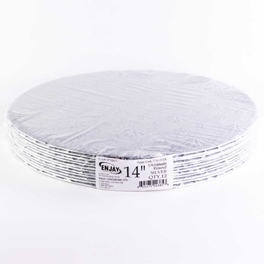 Plateau gâteau rond argent 35,6 cm / 14'' x12 - Boîte à gâteau