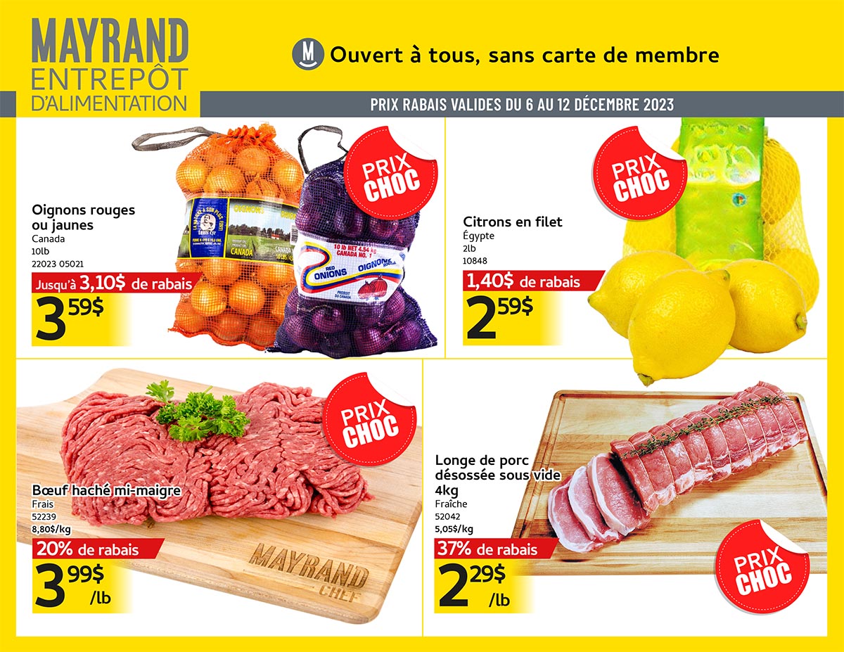 Prix rabais de la semaine | Mayrand Entrepôt d'Alimentation