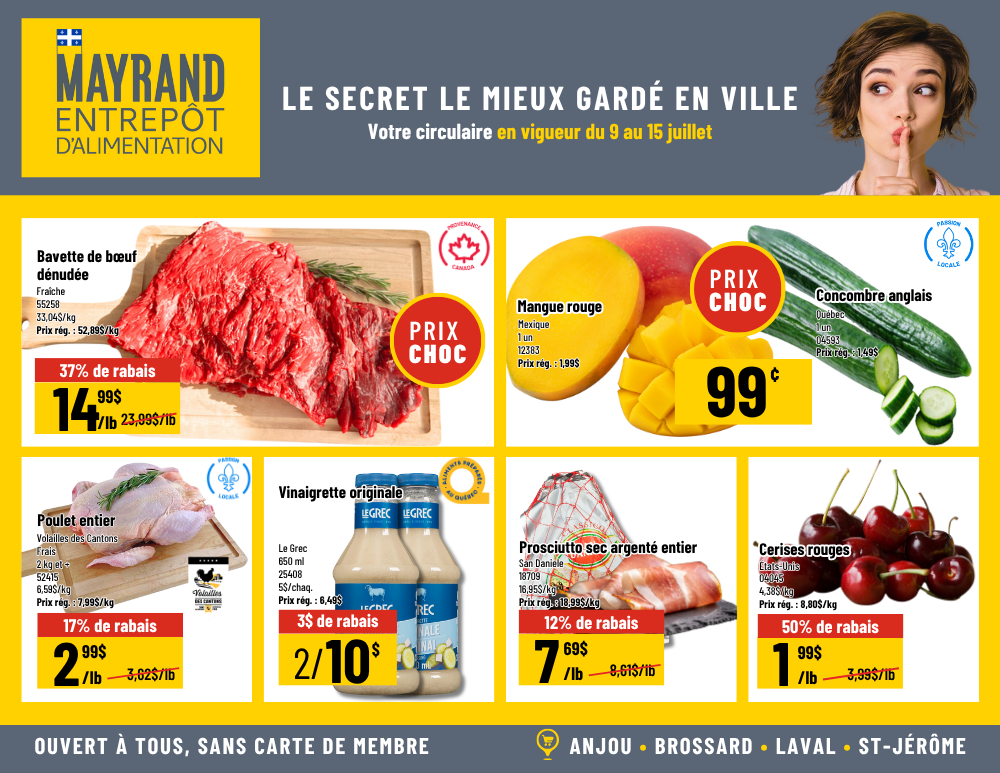 Prix rabais de la semaine | Mayrand Entrepôt d'Alimentation